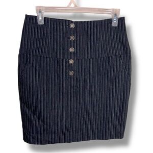 Vintage Size 9 Rampage Blue Grey Pinstripe Skirt Stretch Y2K  Pinup